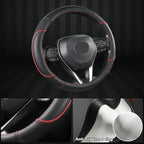 Steering Wheel Cover for Toyota, Auto Car Steering Wheel Cover for Toyota Highlander 4Runner Tacoma Corolla Camry - Black+Red Trim