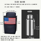 Large Car Cup Holder Expander, Fits Large 24/36/40/46oz Water Bottles, Big Drinks Holder Bag- Universal Auto Vehicle for Cars, SUV & Truck RV's Golf-carts (Black-US Flag)