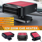 Portable Car Heater & Defroster – 12V 200W Fast Heating and Cooling Fan | Plug In Cigarette Lighter Windshield Defogger,with 360° Rotatable Portable Car Heaters for Vehicle, Car, SUV & RV