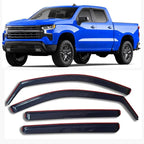 in-Channel Window Visor Rain Guard for 19-26 Silverado Sierra 1500 Crew Cab | Window Deflectors, Vent Visors, Sun Shades, Window Shields, Truck Accessories, Dark Smoke