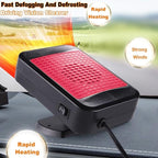 Portable Car Heater & Defroster – 12V 200W Fast Heating and Cooling Fan | Plug In Cigarette Lighter Windshield Defogger,with 360° Rotatable Portable Car Heaters for Vehicle, Car, SUV & RV