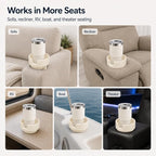Couch Cup Holder Adapter – Universal Sofa Drink Expander for Large Mugs, Tumblers & Bottles – Spill-Proof Recliner Caddy for Living Room, RV & Boat (Gray, Base 70-92MM(2.75-3.62IN))