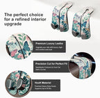 CoBak Purse Hook for Car - Universal Premium Stitched Leather and Aluminum-Magnesium Alloy Double Car Seat Back Storage Hook for Purses, Handbags, Bags (2 Pack),Whipering Garden