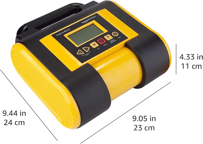 Portable Car Tire Inflator with Digital Pressure Gauge, 150 PSI, 12V DC, Black