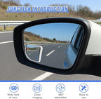 2PCS Car Fan Shaped Blind Spot Mirrors, HD Glass Wide Angle Car Side Mirrors with Housing, Self-Adhesive Adjustable Convex Rearview Mirror, Vehicle Parking Safety Accessories (Silver)