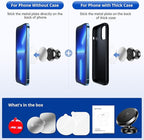 Magnetic Car Phone Holder for Dashboard, 360° Adjustable Strong Magnets Cell Phone Car Mount Compatible with iPhone, Samsung, Android etc.
