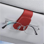 Sunglasses Holders for Car Sun Visor, Leather Eyeglasses Hanger Mounter, Magnetic Glasses Holder and Ticket Card Clip, Auto Interior Accessories Universal for SUV Pickup Truck