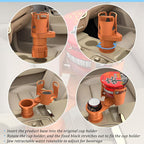 2 in 1 Car Cup Holder Expander, Multifunctional 360° Rotating Vehicle Cup Holder Adapter with Adjustable Base, Auto Interior Drinks Bottles Expander, Universal for Sedan RV Truck