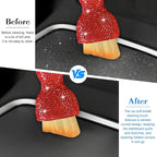 Bling Car Detailing Brush, Crystal Rhinestone Non-Scratch Vehicle Cleaning Dust Brush for Air Vent & Dashboard, Soft Bristles Automotive Interior Cleaning Tool, Universal Fit (Red)