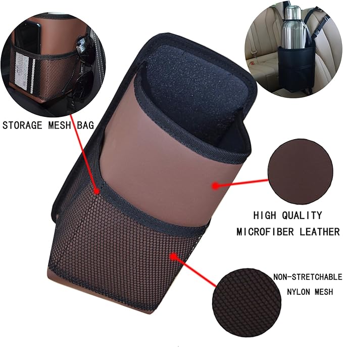 Large Car Cup Holder Expander, Fits Large 24/36/40/46oz Water Bottles, Big Drinks Holder Bag- Universal Auto Vehicle for Cars, SUV & Truck RV's Golf-carts (Black-US Flag)