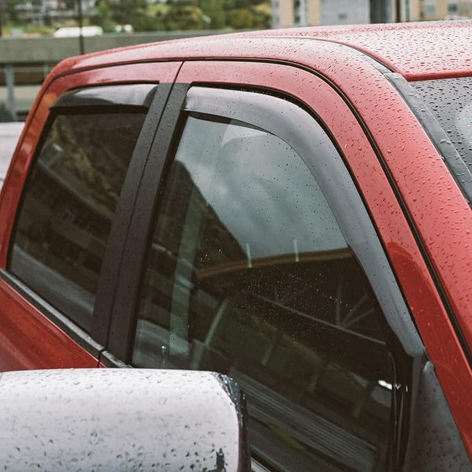 Voron Glass in-Channel Extra Durable Rain Guards for Dodge RAM 2500 & 3500 Trucks (New Body Style) 2019–2026 Crew Cab, Window Deflectors, Vent Window Visors, 4-Piece Set – 220010v