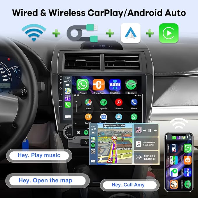 2G+64G Radio for Toyota Camry Screen 2012 2013 2014 (Not Fit for JBL), 10.1 inch Android Touch Screen Camry Car Stereo, Carplay/Android Auto/Bluetooth/EQ Audio/SWC