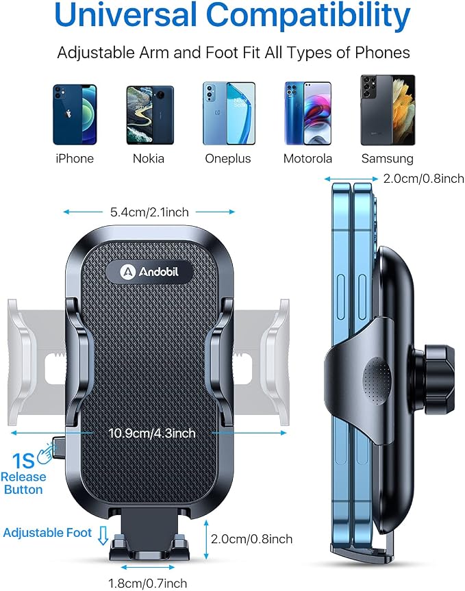 2026 Upgraded Car Phone Holder Mount for Vent, Military Sturdy Metal Clip Air Vent Phone Holder for Your Car Easy Used Cell Phone Car Mount for iPhone 17 Pro Max 15 14 13 Samsung S26 S25