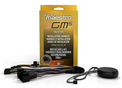 Maestro HRN-SR-GM5 T-Harness for Select GM Vehicles 2007-2016, Replace the Factory Radio While retaining Steering Wheel Controls & use of Factory Amplifier (ADS-MSR Module Also Required)
