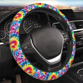 Tie Dye Neoprene Steering Wheel Cover for Men Women Anti-Slip Elastic Colorful Steering Wheel Protective Cover 15in Universal Car Accessories Fit Cars, SUVs, Auto