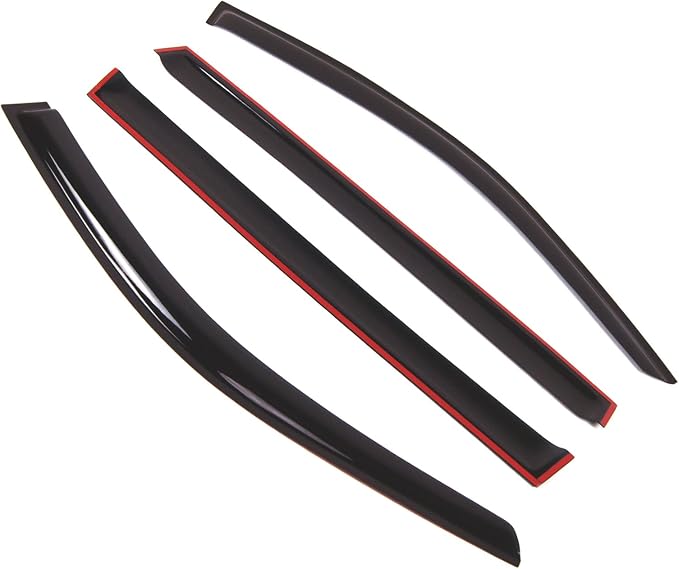 WD2-730 Dark Smoke 4 Pcs Set Window Visor (Outside Mount) Deflector Rain Guard Compatible with 2013-2015 Mercedes-Benz GL450 GL500 GL550 GL63