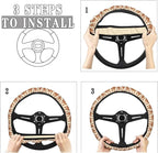 Cartoon Camels Steering Wheel Covers Anti-Slip Elasticity Car Accessories Steering Wheel Protector Universal 15 Inch for Cars SUV Vehicle Truck