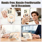 Magnetic Phone Ring for MagSafe Dual-Sided Magnetic Phone Grip Magnet Phone Stand Grip Compatible with iPhone 17/16/15/14/13 Pro Max Plus Mag Safe Accessory for Car Mounts (White)