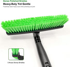 45 Inch Snow Brush with 5.2" Extra Wide Ice Scraper for Car, Extendable Snow Scraper with Foam Grip, 360° Pivoting Brush for SUV Truck Jeep Vehicle Windshield Window - Green
