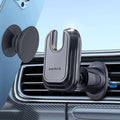 Car Vent Phone Mount for Thick Socket Grip, Air Vent Clip Phone Holder Compatible with Magsafe Wallet Black & iPhone Samsung Card Holder, Cellphone Stand with Sticky Adhesive