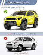in-Channel Window Rain Guard for Toyota 4Runner 2025-2026 Rain Guards 4 Runner Side Window Visors Low Profile Vent Visor Window Deflectors Vent Shades Car Accessories