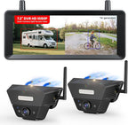 2 Solar Magnetic Wireless Backup Camera, Watch Rear and Side Views | Spot Cars and Pedestrians, 2 Min Easy Mount, 7.2 inch Split Screen, Back Up Camera for Truck RV Trailer Camper