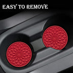 2 Pack Silicone Car Cup Holder Coaster – 2.75 Inch Non-Slip Drink Mat, Universal Fit for Most Vehicles – Cute & Functional Auto Accessories (Red)