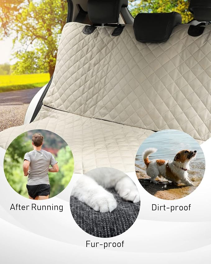 Waterproof Scratchproof Pet Bench Seat Covers for Cars, SUVs, Nonslip Durable Back Seat Cover for Dogs, 600D Oxford Fabric, Machine Washable