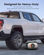 Vortex S7 Tire Inflator for Heavy-Duty Vehicle, Portable Air Compressor for Car Tires with 160PSI & 38400 mAh Battery, Cordless Air Pump with 100% Duty Cycle & Dual Cylinder (Olive Green)