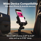 CupFone with Extension – Adjustable, Universal Cup Holder Cell Phone Mount Car & Truck Accessory – Best Design for iPhone & Smartphone Charging – Turquoise Metal Knobs