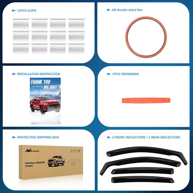 in Channel Window Visors for Chevrolet (Chevy) Malibu 2016-2024 2025 Side Window Deflectors Rain Guards, Smoke Tint, Reduce Wind Noise, Car Wash Safe, 4PCS