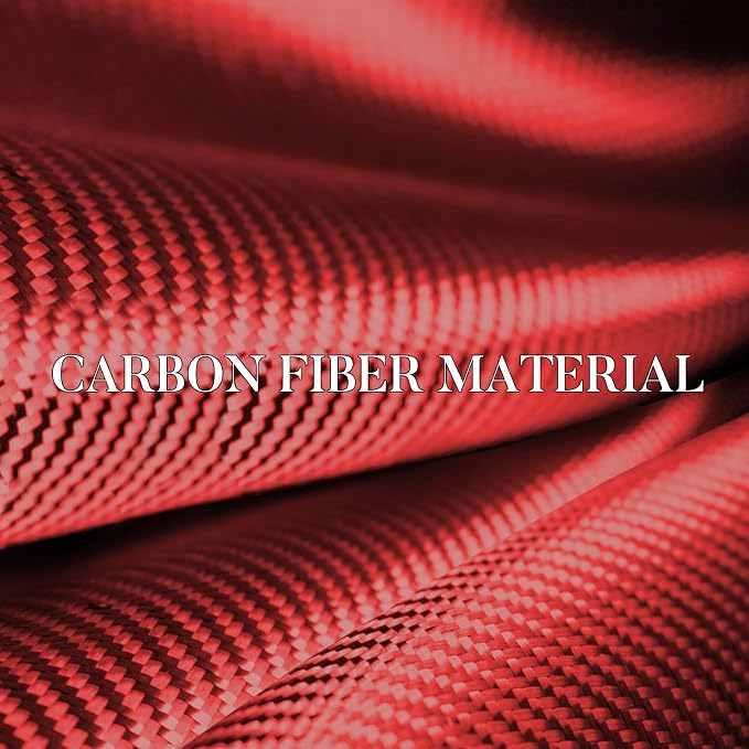 Carbon Fiber Steering Wheel Cover, Snap on Car Steering Wheel Cover Set Accessories 3pcs Wrap Grip Non Slip Protector Universal Matte Red