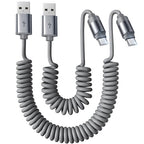 Android Auto USB Cable, 2 Pack for CarPlay, Short Coiled USB A to USB C Cable Compatible with iPhone 17/16/15, Samsung Galaxy S25/S24/S23 A15/A14, Google Pixel 9/8, Space Gray 4+6FT
