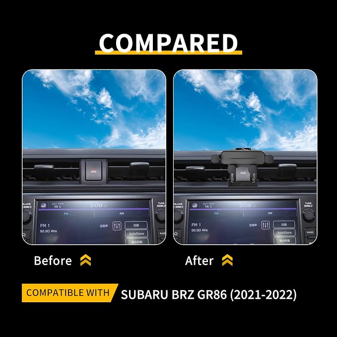 for Toyota GR86 Subaru BRZ 2021 2022 2023 2024 2025 Universal Auto Phone Holder Car Cradle Rotatable Clip Cell Phone Cradle Mount Fit for 3.5-5.5 Inch Phone Interior Accessories