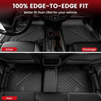 Floor Mats & Cargo Liner for Chevrolet Malibu 2016-2025 Car Mats (Not Fit Hybrid), All Weather TPE Custom Fit Floor Mats for Cars, 1st and 2nd Row Car Floor Mats for Malibu Accessories Black