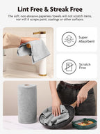 Microfiber Cleaning Cloth Roll -90 Pack, Tear Away Microfiber Towels, 12" x 12", Reusable, Washable, Lint Free, Ultra Absorbent Dishcloth for All-Around Cleaning Supplies (Grey)