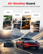 Tesla Model Y Accessories - Mud Flaps [Protect Paint, No Drilling Required] All-Weather Splash Guard Body Kits for Model Y 2019-2024, Black (Set of 4)