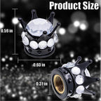 4PCS Crown Bling Tire Stem Valve Caps, Crystal Diamond Car Wheel Tire Valve Caps Universal Copper Core Stem Covers for Cars, SUV, Trucks, Bikes, Motorcycles, Bicycles (Black & Silver)