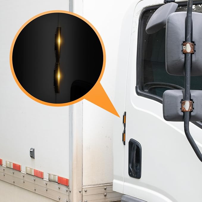 2PCS Car Door Guard Protector Edge Strip Cover Reflectors Anti-Collision Sticker for Vans, Trucks, Pickups, RVs (Black&Yellow)