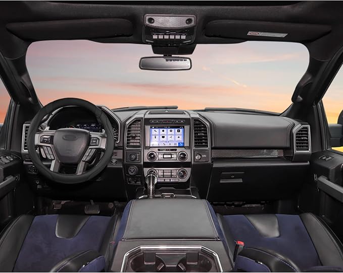 Customized Auto Car Steering Wheel Cover for Ford F-150, F-250, F-350, Expedition (Black)