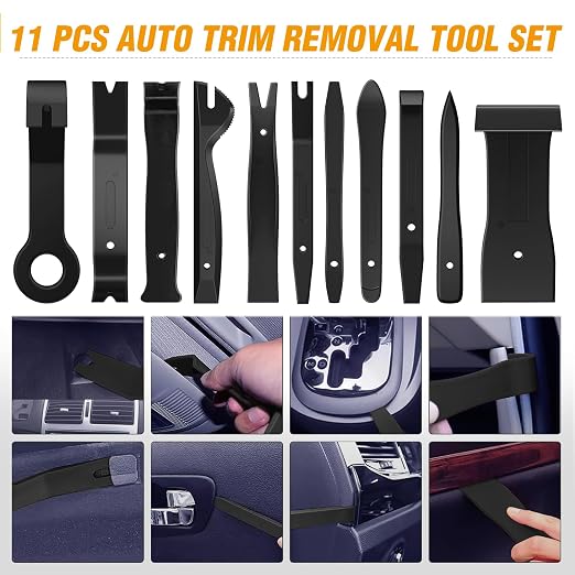 238Pcs Trim Removal Tool, Auto Push Pin Bumper Retainer Clip Set Fastener Terminal Remover Tool Adhesive Cable Clips Kit Car Panel Radio Removal Auto Clip Pliers, Black