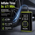 [10000mAh] Tire Inflator Portable Air Compressor - 150PSI 3X Faster Electric Cordless Air Pump for Car Tires, Bike Pump with Presta & Schrader Valves, Digital Gauge, LED Light, Auto Shut-Off