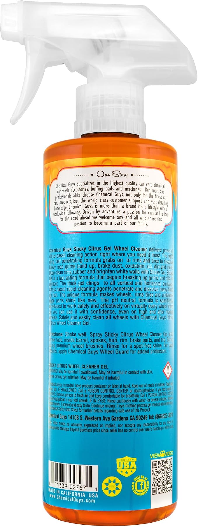 CLD10516 Sticky Citrus Wheel Cleaner Gel, (Safe For All Wheel Types) Works on Cars, Trucks, SUVs, Motorcycles, RVs & More, 16 fl oz