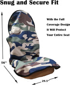 Car Seat Cover Protector Front Seats,for Gym Workout,Running,Swimming,Beach and Hiking,Waterproof Sweat Towel Bucket Seat Covers for Cars SUV Trucks (Camouflage, 1Pcs)