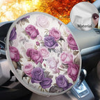 Car Steering Wheel Sun Shade Cover Anti Heat Steering Wheel Cover 17 Inch Vehicle Steering Wheel Sunshade for SUV Vehicle Sedan Truck Purple Rose Car Accessories for Women