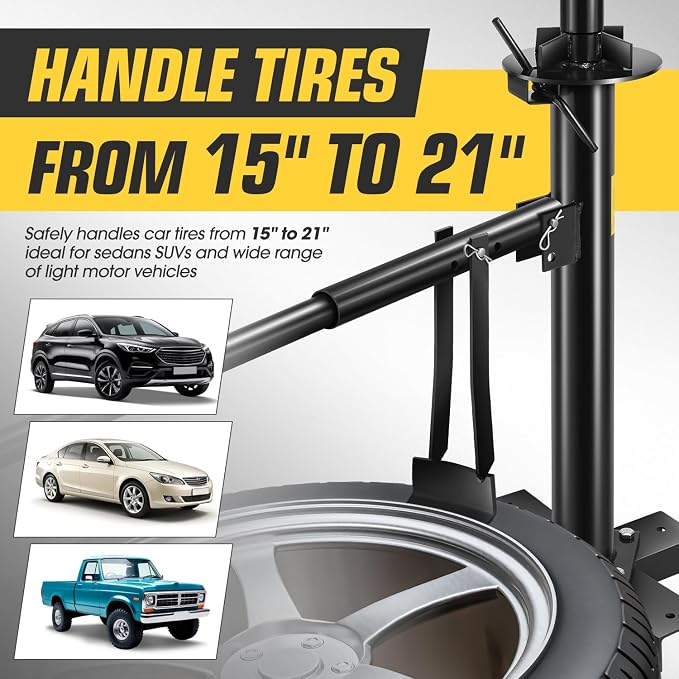 Manual Tire Changer Portable Hand Bead Breaker Tire Machine for 15" to 21" Tires Tire Mounting Machine for Car Truck Home Garage Small Auto Shop, TOOLS-00781