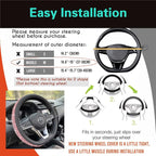 D Shaped Bling Comfy Steering Wheel Cover with Jumbo Crystal Rhinestones, Anti-Slip Diamond Leather, Flat Bottom 14.5-15 Inch (Red)