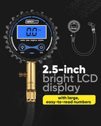 GERCHWAY Digital Tire Pressure Gauge 200 PSI - Accurate Air Pressure Gauge for Tires with Easy-to-Read Numbers & 45° Angle Chuck
