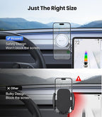 Tesla Phone Mount【Strongest Magnet Power】 Foldable Hidden Tesla Phone Holder Fit for All Phones, Tesla Model 3/Y/Cybertruck Accessories, Tesla Model 3 Model Y for MagSafe Car Mount - White