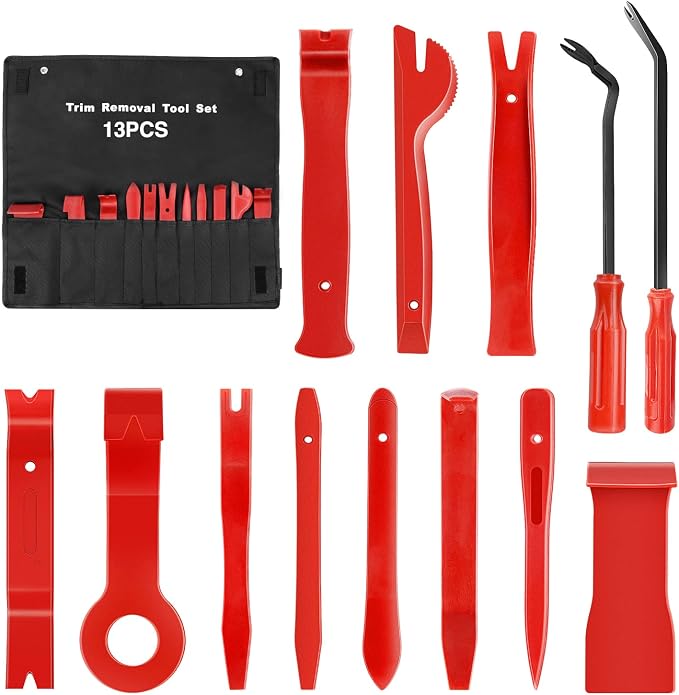 Nylon Bumper Fastener Rivet Clips Car Clip Panel Audio Video Dashboard Dismantle Kits Installer Removal Tool (13PCS Trim Removal Tool Set)